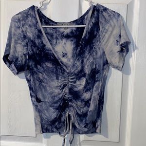 Blue tie-dyed Vneck shirt